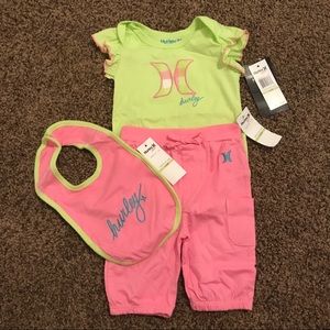 2 piece onesie and pants set + Bib